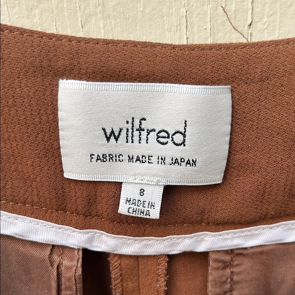 Wilfred by Aritzia Brown High-Waisted Trousers Size 8 | Cropped Ankle Pants - Picture 2 of 8